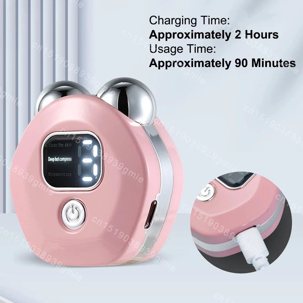 Facial Massager Microcurrent Roller Vibration Massage Neck GlowCart