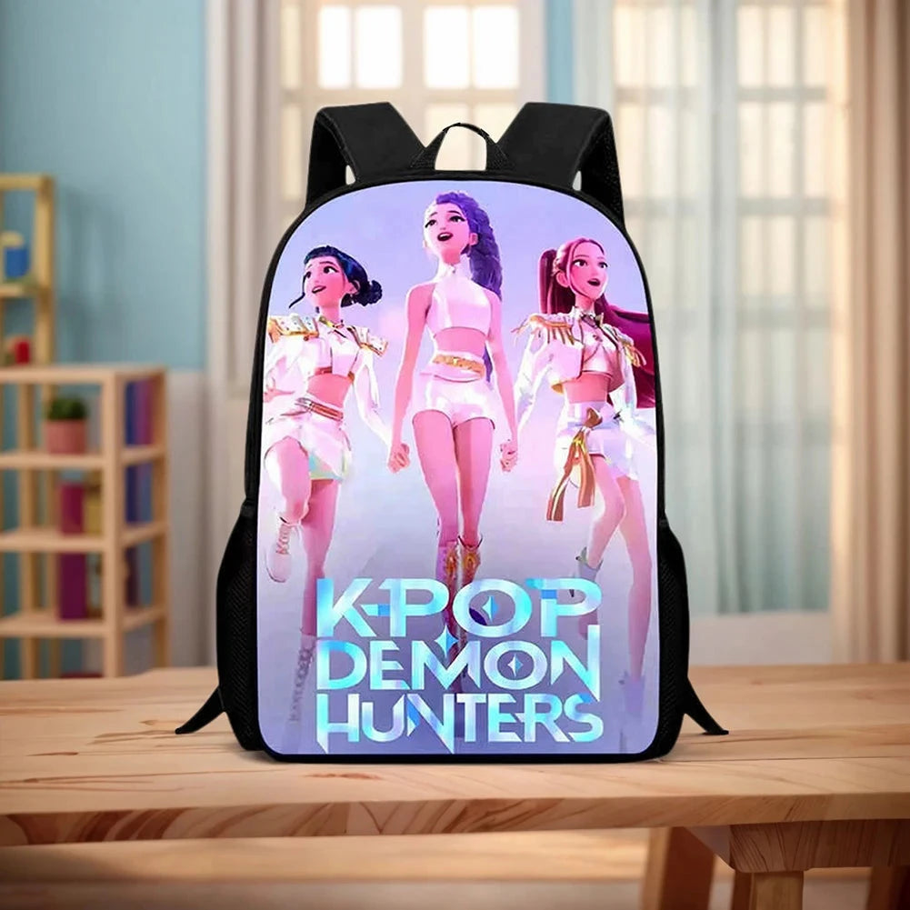 K-pop Demon Huntes Fashion Backpack for Girls Boys Anime Cartoon Large Capacity Schoolbag Children Multi-function Shoulder Bag GlowCart