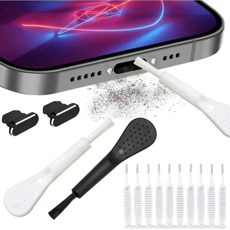 Cell Phone Charging Port Dust Plug with Cleaning Brush for GlowCart