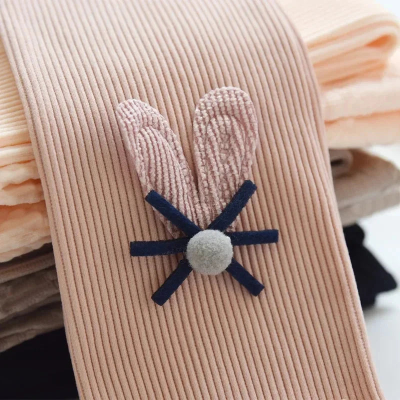 Kids Leggings Bunny Trim Slim-fit Leggings Girls Pants Kids Wears for Girls Leggings 2 To 7 Years Leggins for Kids Girl GlowCart