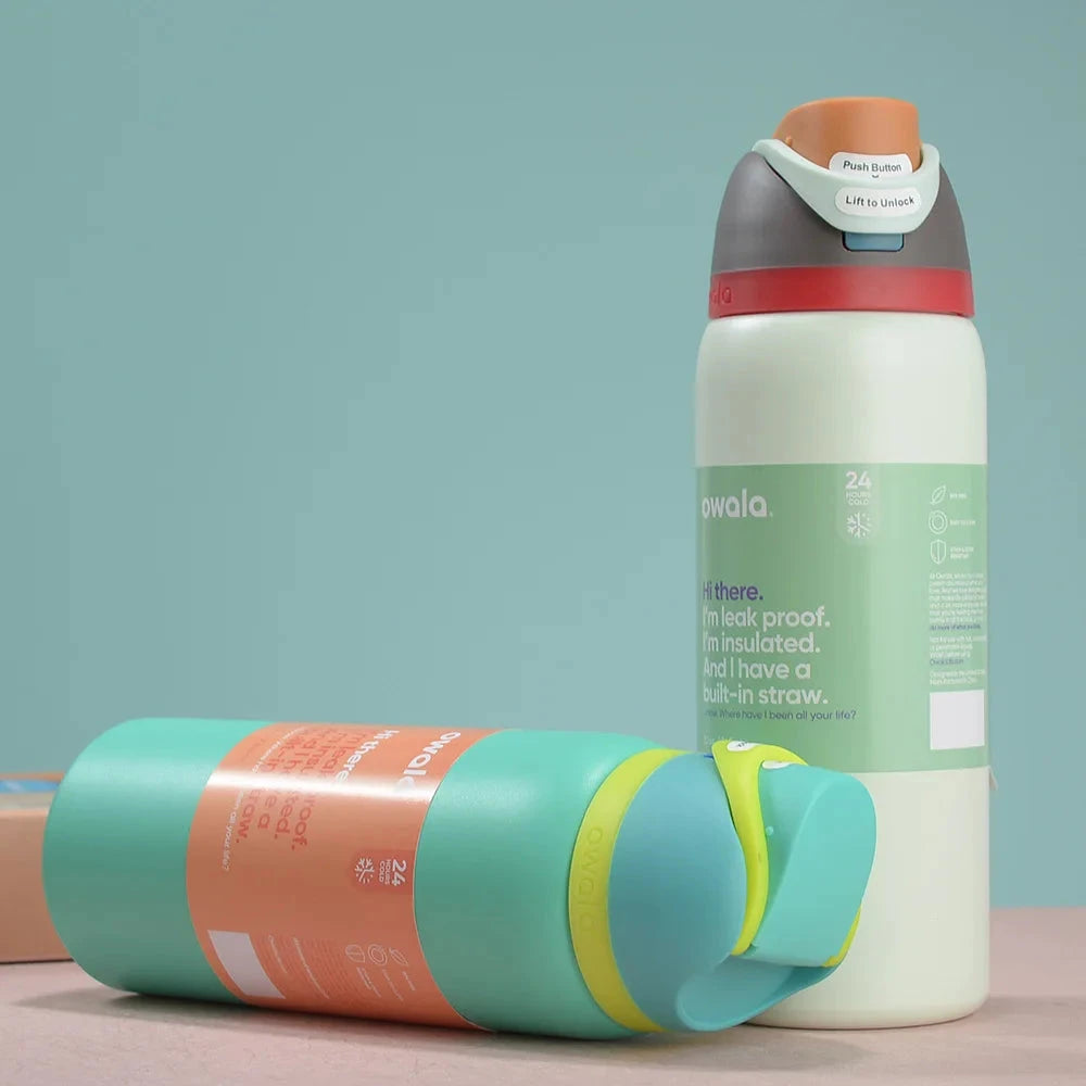 Owala Insulated Stainless Steel Water Bottle with Straw, GlowCart