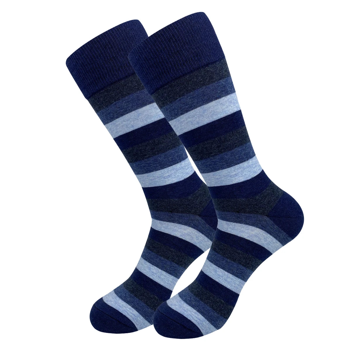 5 Pairs Mens Dress Socks stripe Plus Size，High Quality Combed Cotton Crew Socks，business Cool Breathable Casual Socks for men GlowCart