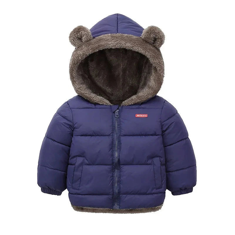 Boys Girls Thick Jackets Winter Kids Padded Fleece Warm Coats Children Hooded Cotton Outerwear Kids Clothes Cashmere Snowsuit GlowCart