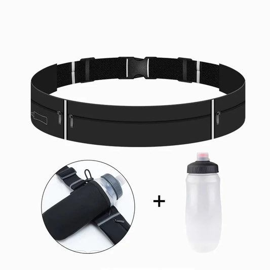 Running Belt Waist Bag Women Men Sports Fanny Pack with Water Bottle 550ml Phone Pouch Jogging Gym Bags Hydration Run GlowCart