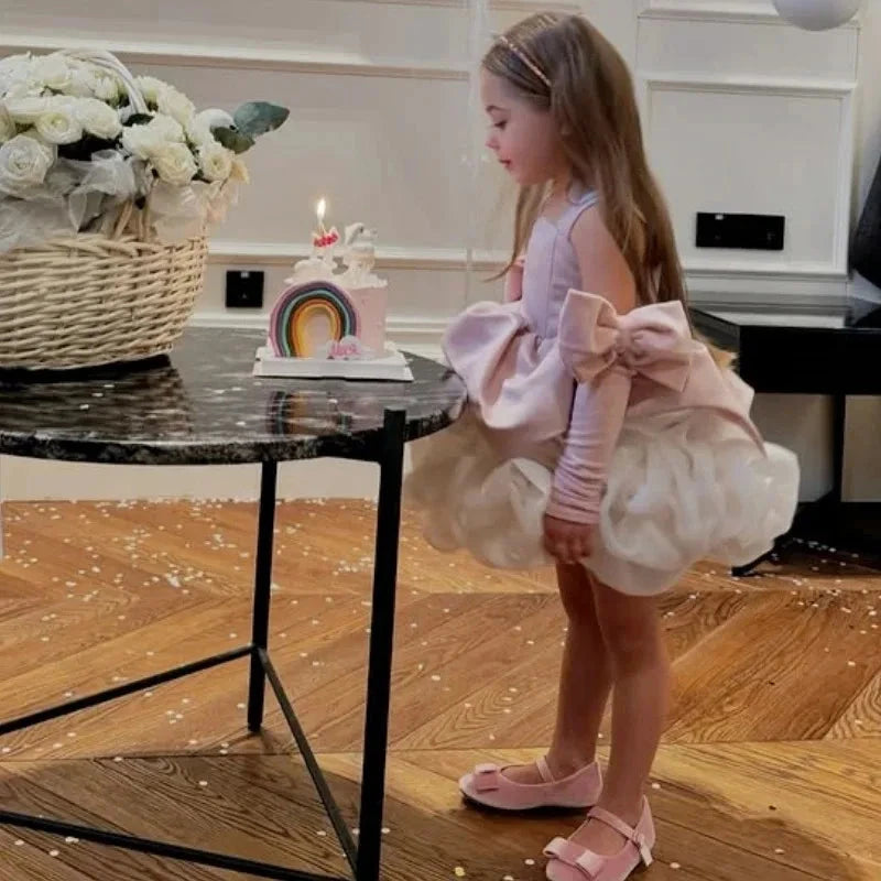 Customized Lovely Pink Flower Girl Dress for Wedding with GlowCart