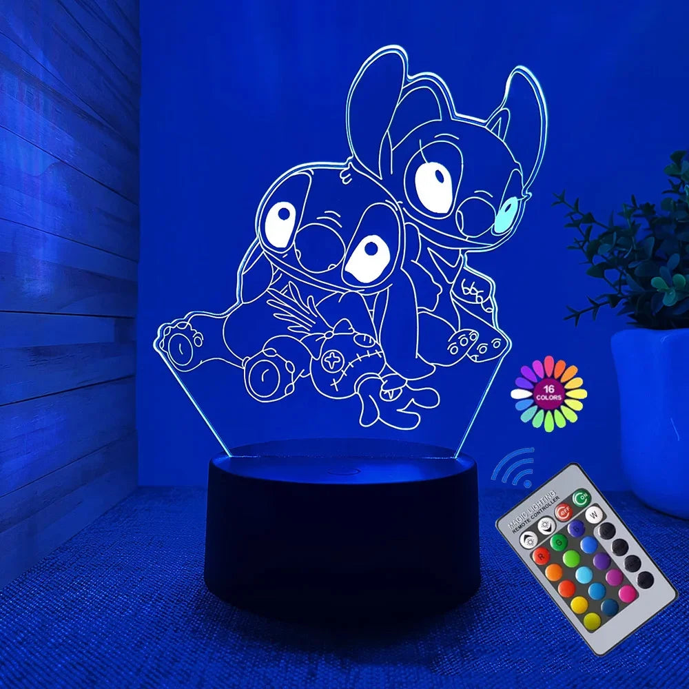3D Illusion Stitch Night Light with Remote Control and Smart