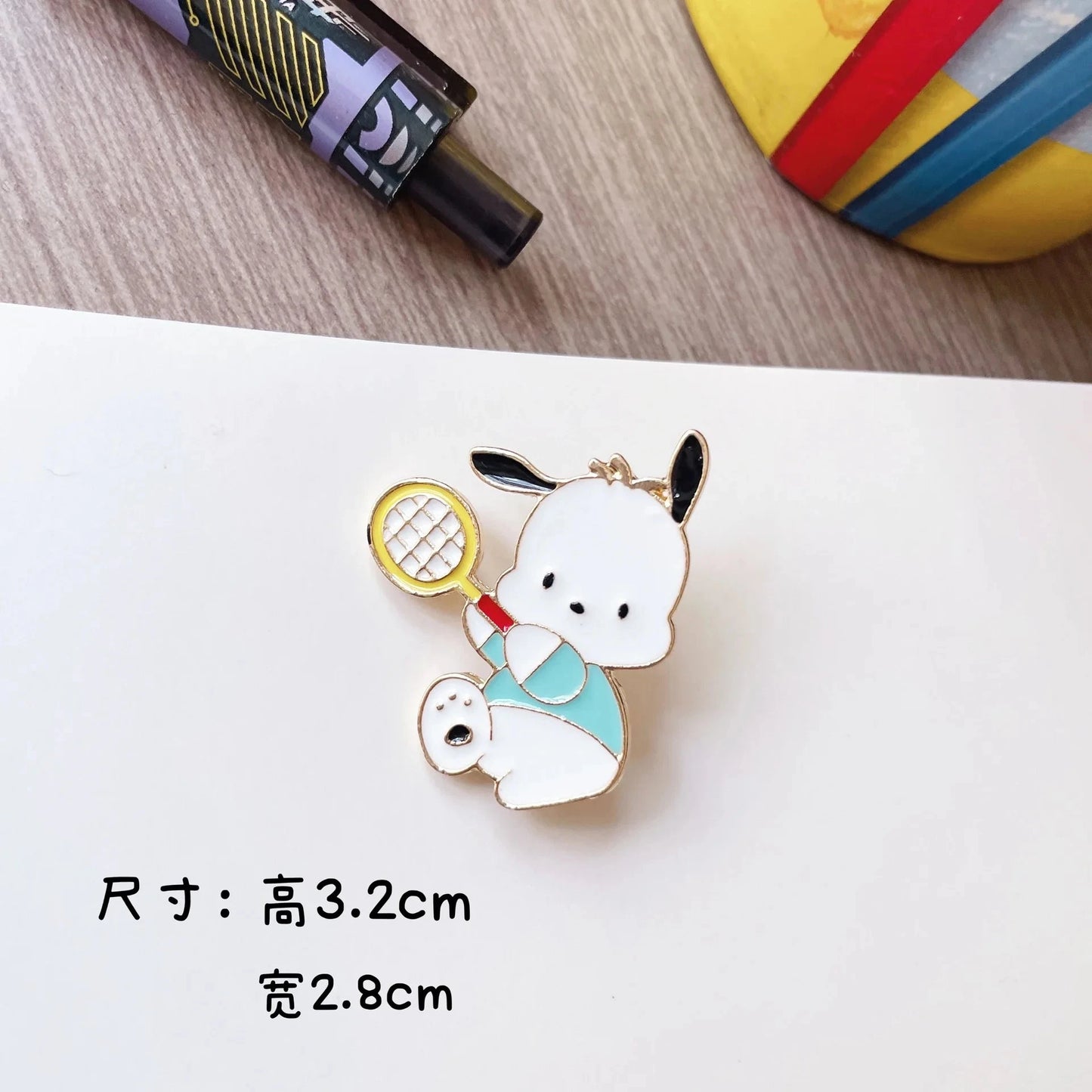 Sanrio Kuromi Cinnamoroll Metal Enamel Brooch Tennis Cute GlowCart
