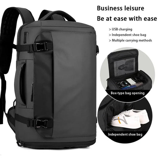 New Box-Type Open Pocket Backpack, Independent Shoe Bag GlowCart