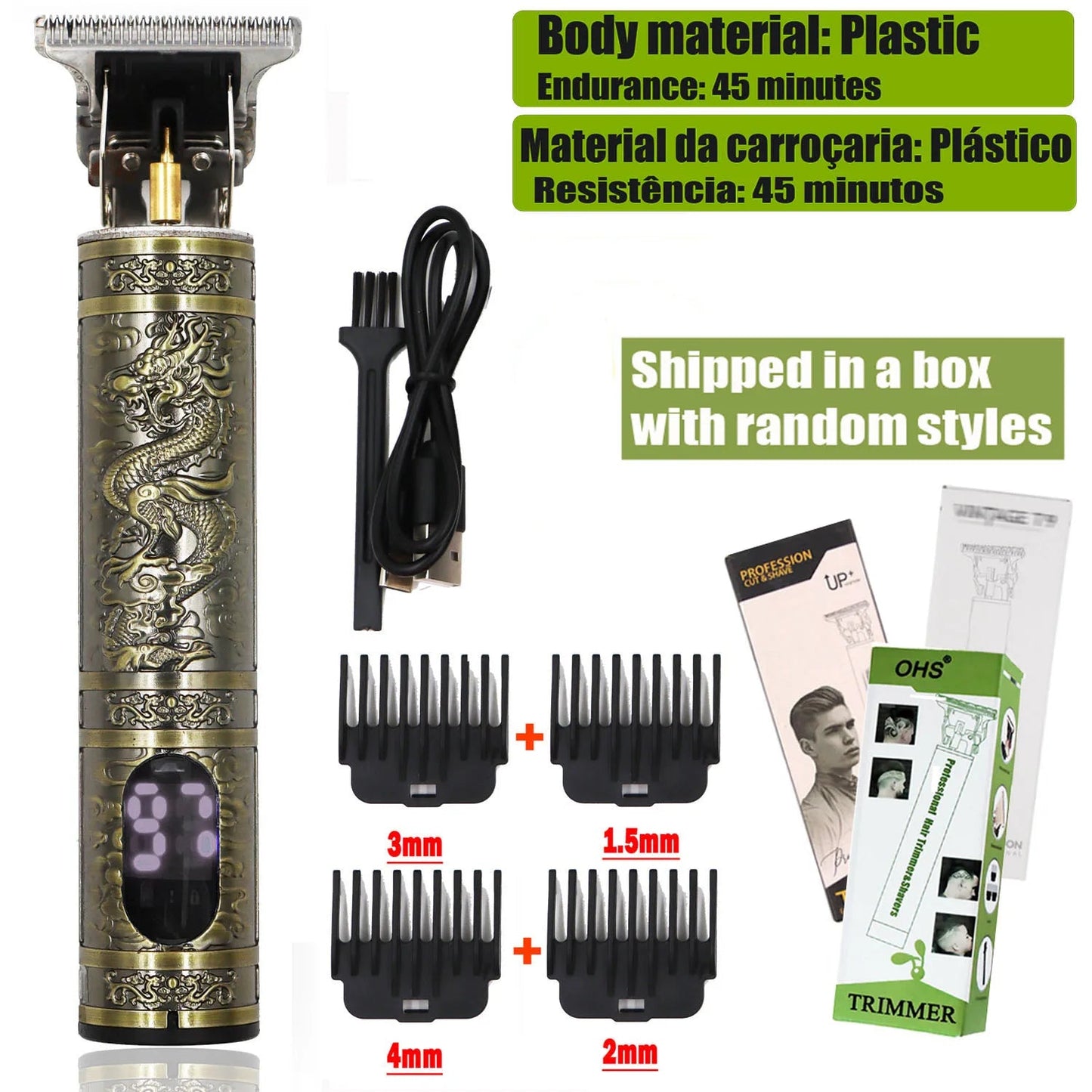 T9 Hair Clipper Repair Beard Shaving Body Hair Trimmer Clippers Electric Machine Men Haircut Machine 0mm Barber Shaver GlowCart