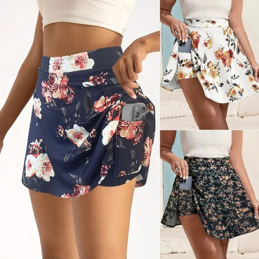European and American cross-border floral print skirt GlowCart