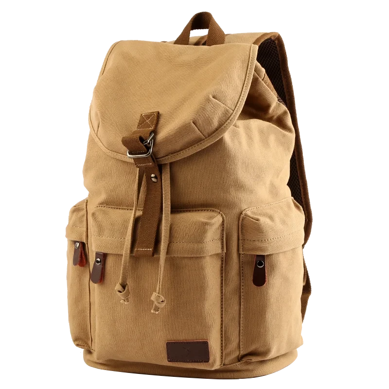 MOYYI Men Vintage Canvas Backpack Large Capacity 15.6inch GlowCart