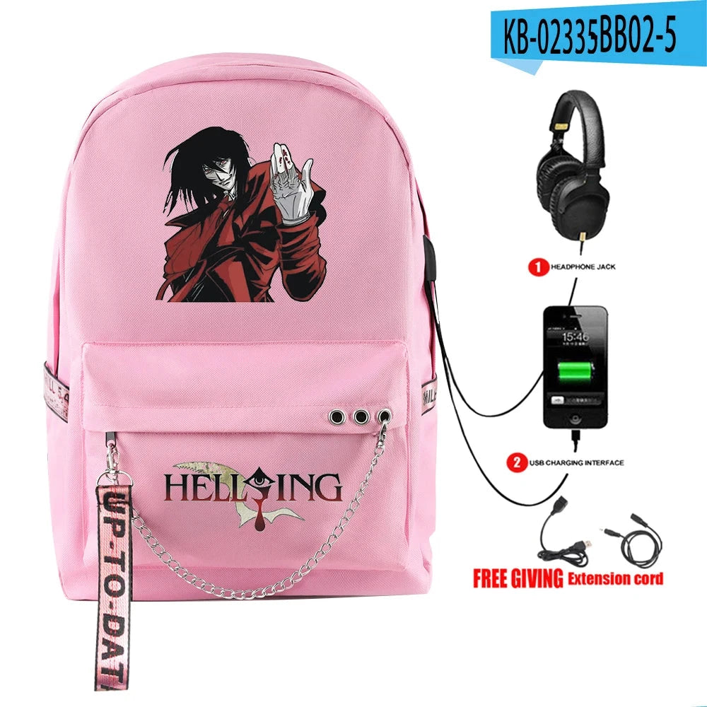 Cartoon Popular Funny Hellsing Student School Bags Unisex GlowCart
