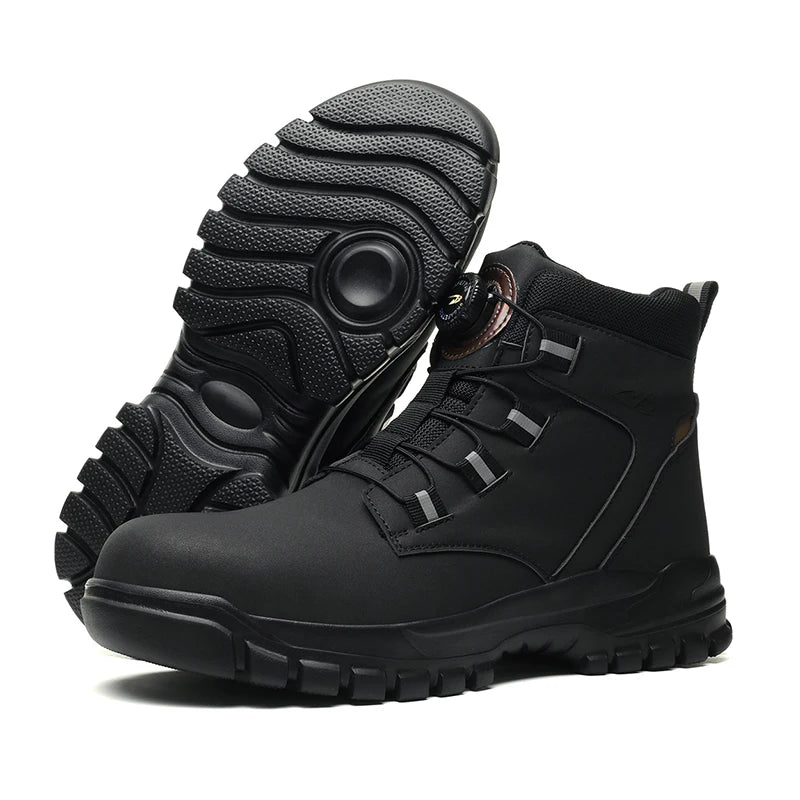 Rotating Button Work Shoes for Men Anti Puncture Work