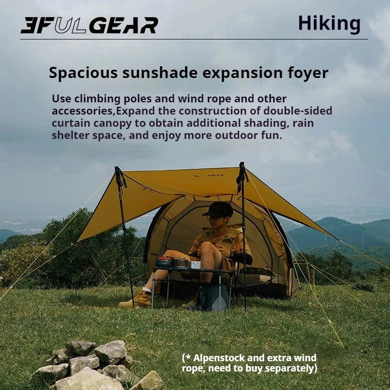 3F UL GEAR Taihang2 Tunnel Tent 3/4 Seasons Waterproof GlowCart