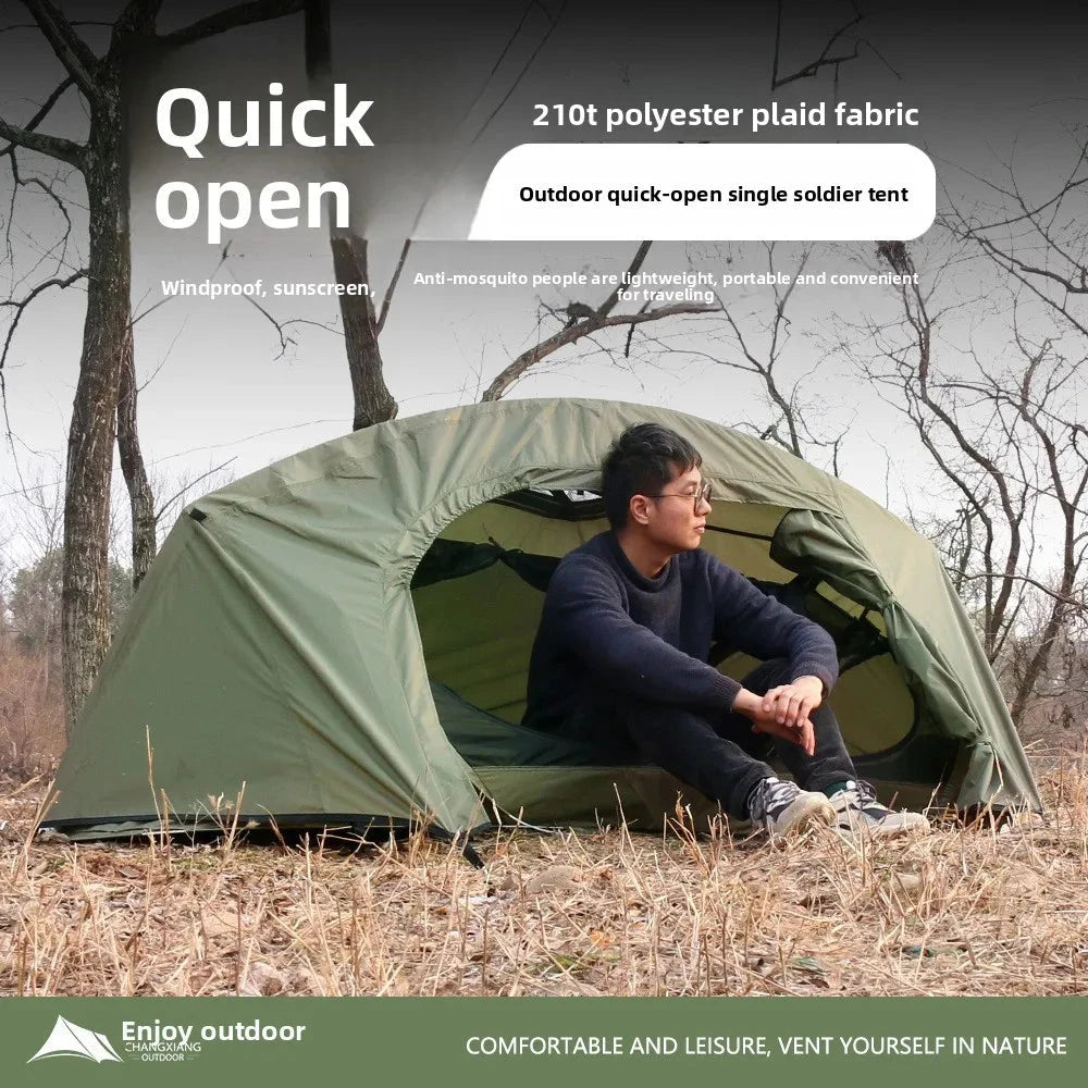 Outdoor Hiking Tent Single Quick Open Anti-mosquito Field GlowCart