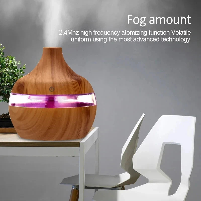 Humidifier Electric Aroma Air Diffuser Wood Ultrasonic Air GlowCart
