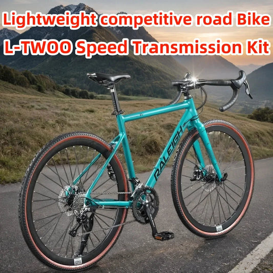 Lightweight High Performance Road Bike 24/27/16/18 Speed Dual Disc Brake Ultra-light Road Racing Speed Change Gravel Bicicleta GlowCart