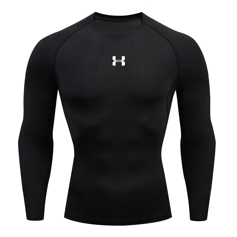 Men Running Compression T-shirt Long sleeves Sport Tees Gym Fitness Sweatshirt Male Jogging Tracksuit Homme Athletic Shirt Tops GlowCart