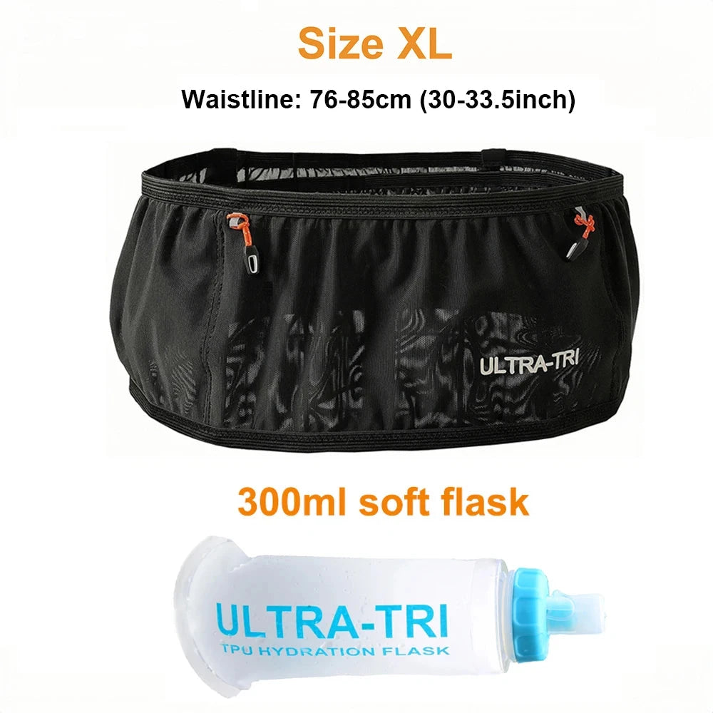 ULTRA-TRI Hydration Running Belt Elastic Bounce Resistant Trail Running Jogging Cycling Marathon Waist Pack GlowCart