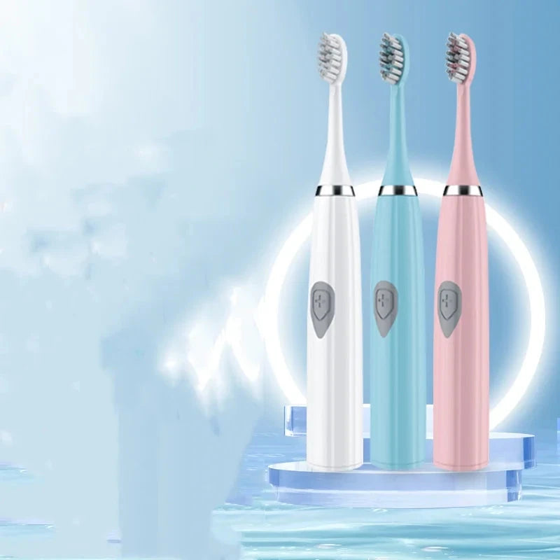 1pc White/Pink Electric Toothbrush Adult Model Soft Bristle GlowCart