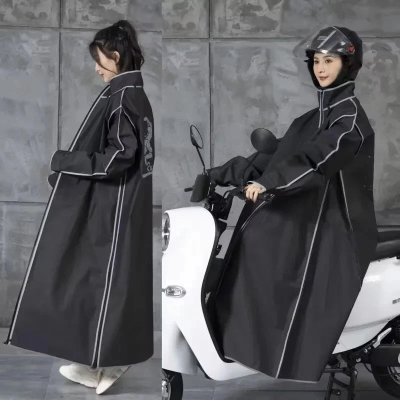 2023  Raincoat Women/Men Zipper Hooded Poncho Motorcycle GlowCart