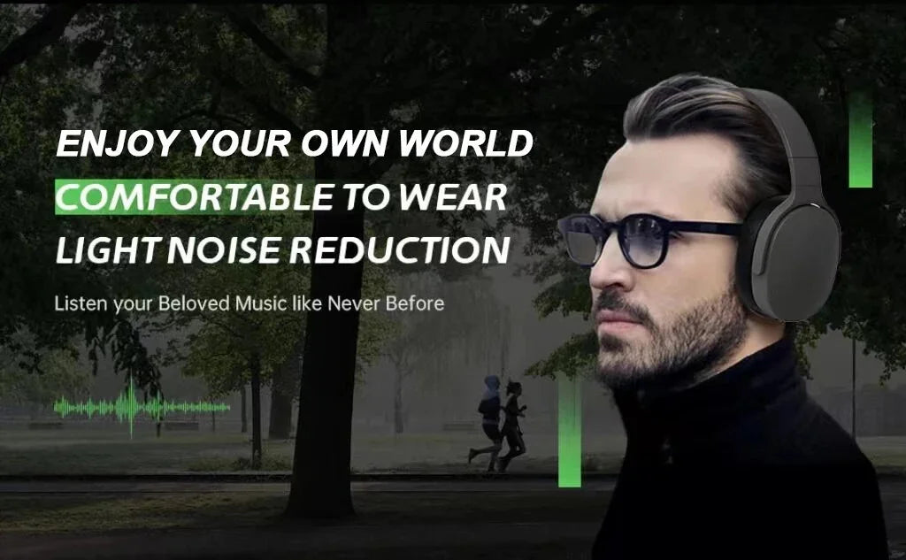 Original P2961 Bluetooth 5.3 Headphone Gaming Wireless Foldable Headset HiFi Powerful Bass Earphones Built-in Mic GlowCart