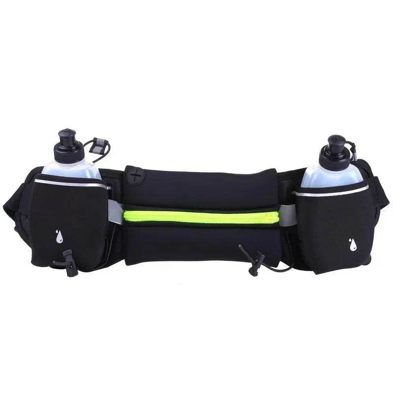Men/Women Marathon Trail Running Waist Pack For Phone Water Bottle Sports Fanny Pack Fitness Dual Pocket Running Belt Waist Bag GlowCart