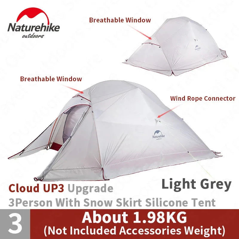 Naturehike Cloud Up 1 2 3 Person Tent Ultralight Outdoor GlowCart