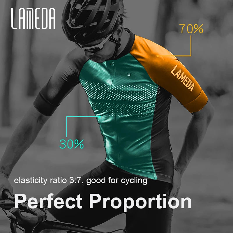 LAMEDA Bike Bicycle Jersey Men Summer Cycliny Short Sleeve for Men Biking Clothing Moisure Wicking MTB Top Shirts with 3 Pockets GlowCart