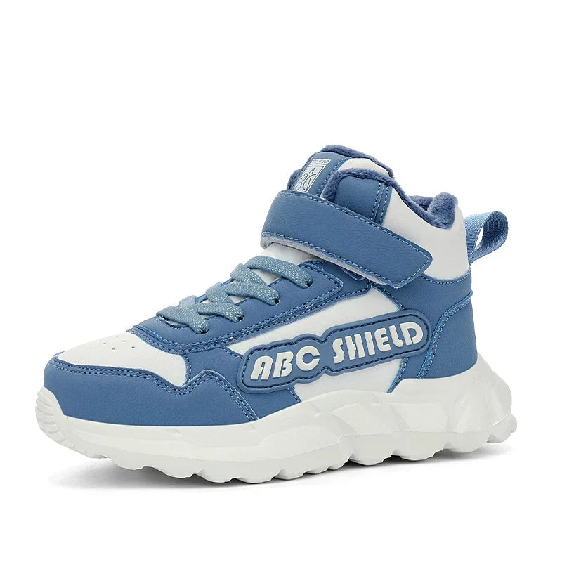 Autumn Winter Children Shoes Boys High Top Sneaker Warm Plush Kids Cotton Shoes Casual Sports Daily Boys Sneaker 4 To 12 Years GlowCart