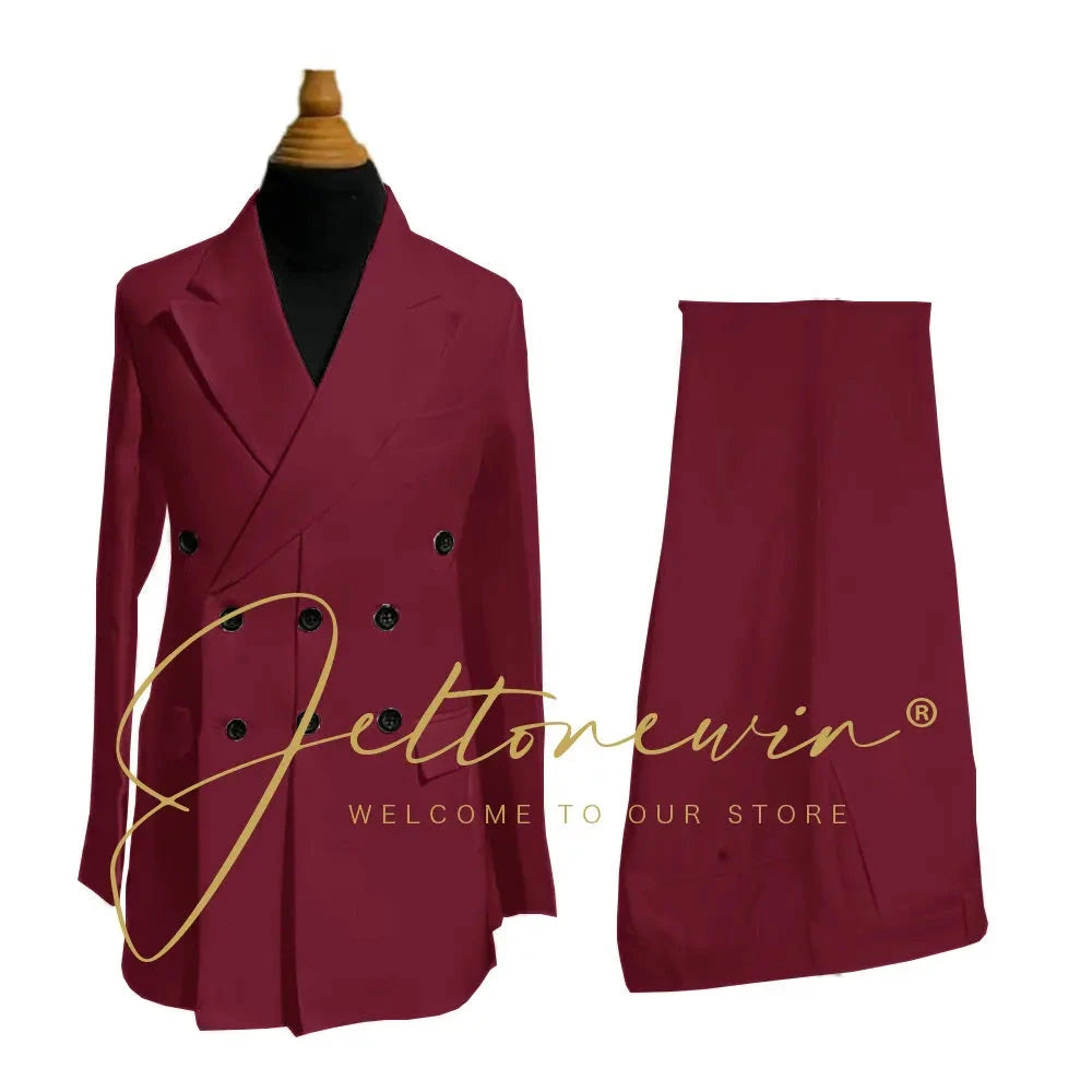 Latest Design Houndstooth Jacket Men‘s Suit Set Brown Pant GlowCart