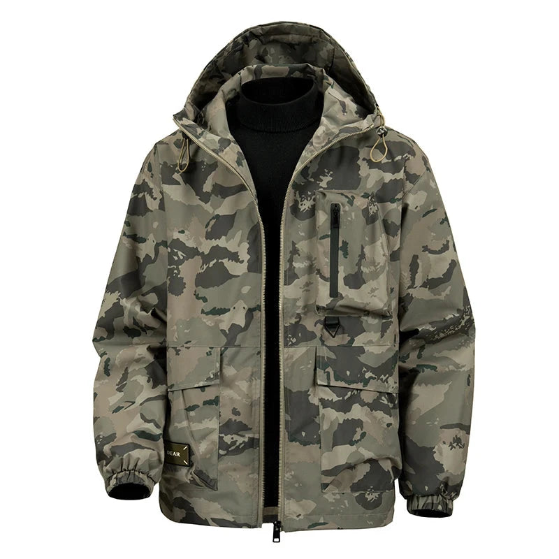 2025 New Men's Jacket Autumn and Winter Hooded Camouflage GlowCart