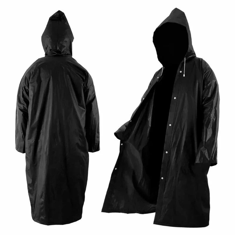 Fashion Black Adult Windbreaker Style Waterproof Long GlowCart