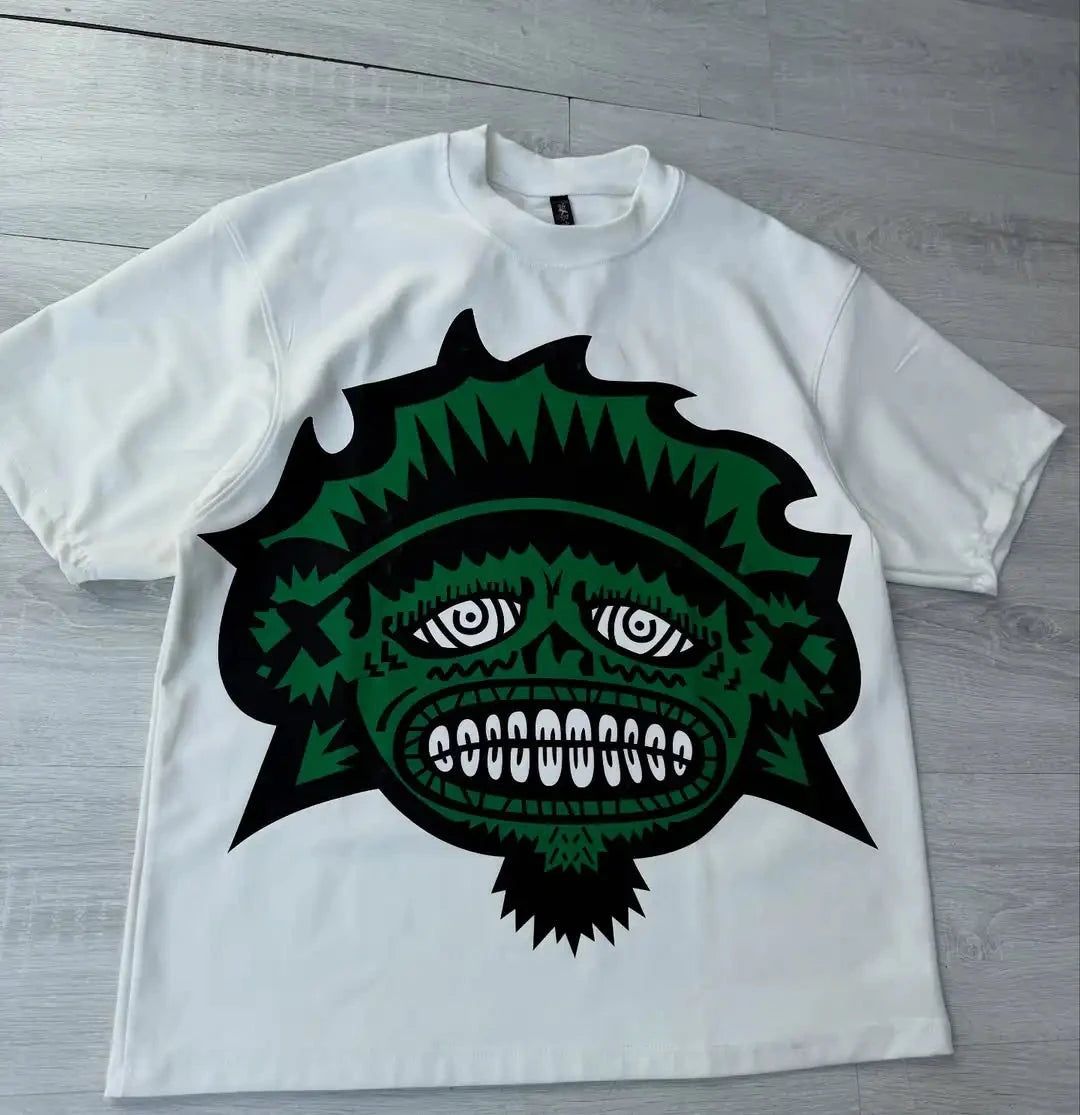 Y2k Harajuku streetwear men and women short sleeved fashion GlowCart