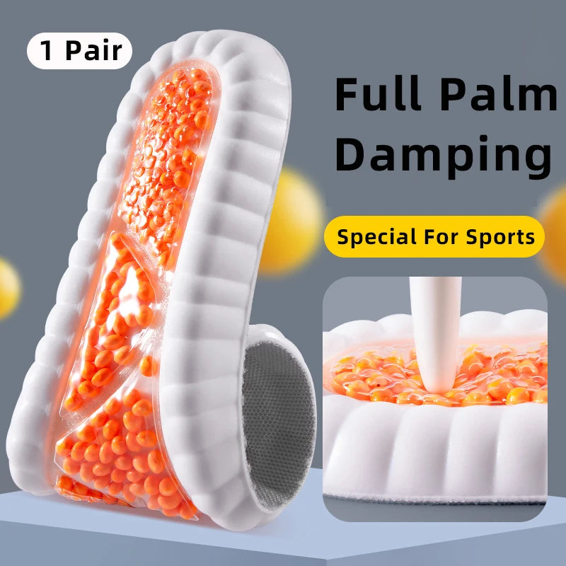 New Sport Latex Insole Cushion Comfortable Plantar Fasciitis Insoles for Feet Man Women Orthopedic Shoe Sole Running Accessories GlowCart