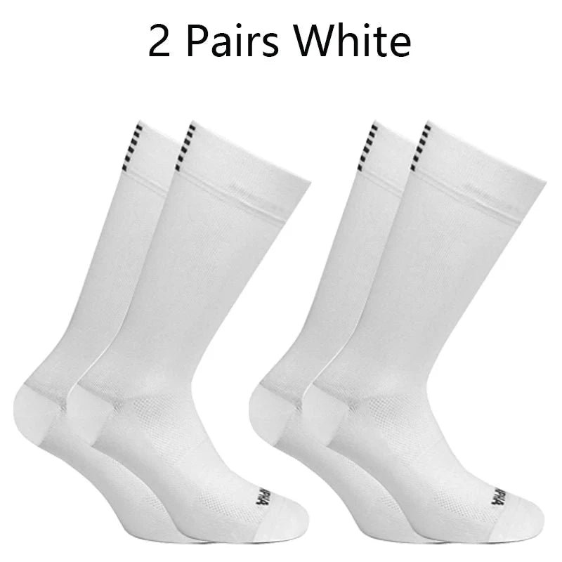 2 Pairs Cycling Socks Men High Quality Professional Competition Brand Sport Riding Soccer Sock Mesh Breathable Road Bicycle Sock GlowCart