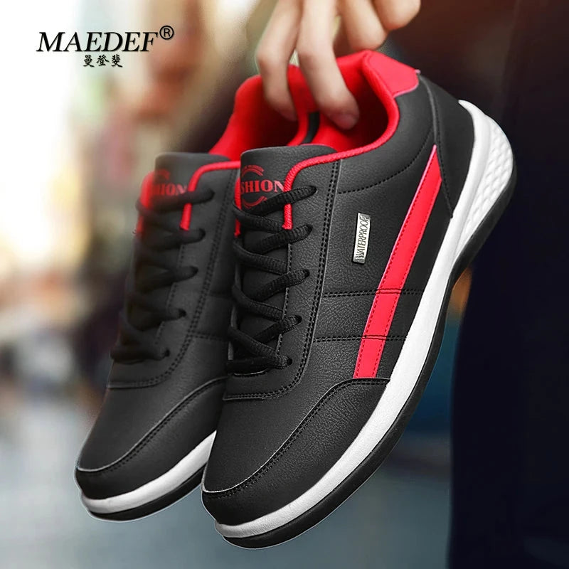 MAEDEF Shoes for Men Leather Sneaker Waterproof Casual GlowCart