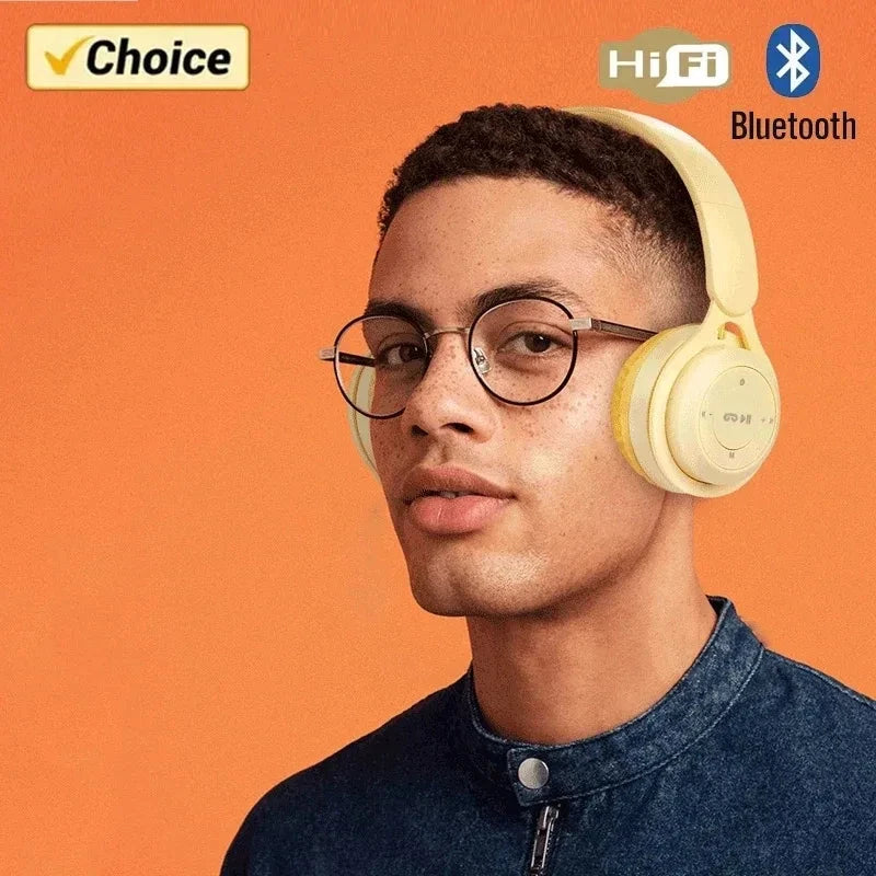 Y08 Macaron Wireless Bluetooth Headphones With Microphone GlowCart