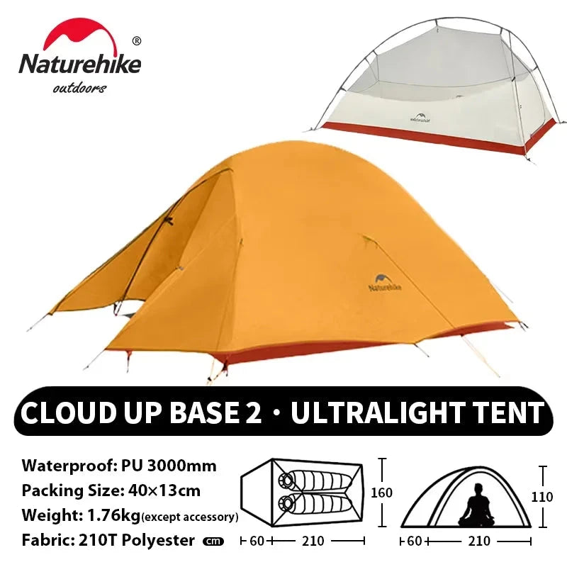 Naturehike Cloud Up 2 People Tent Ultralight 20D Camping GlowCart