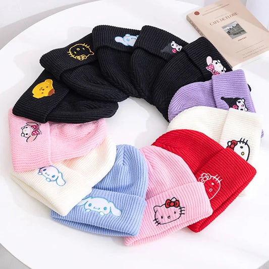 Hot Sale Saniro Hello Kitty Beanie Hat Women Cute Cartoon GlowCart
