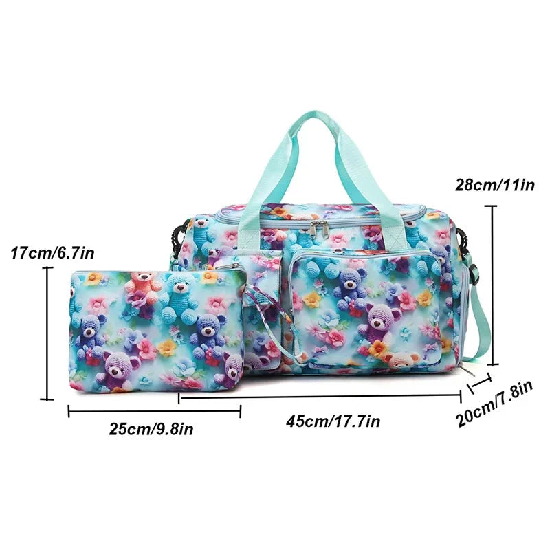 Oxford Travel Duffel Bag Fashion cute print With Shoe GlowCart