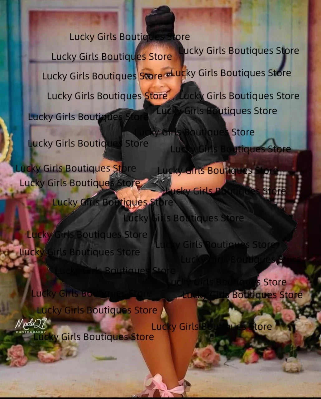 Pink Ball Gown Flower Girl Dresses Customized Tulle Tiered GlowCart