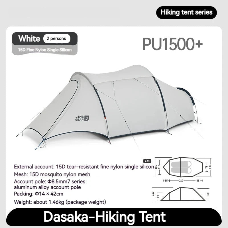 Naturehike Camping Tunnel Tent One Room-one Living Room 1-2 GlowCart