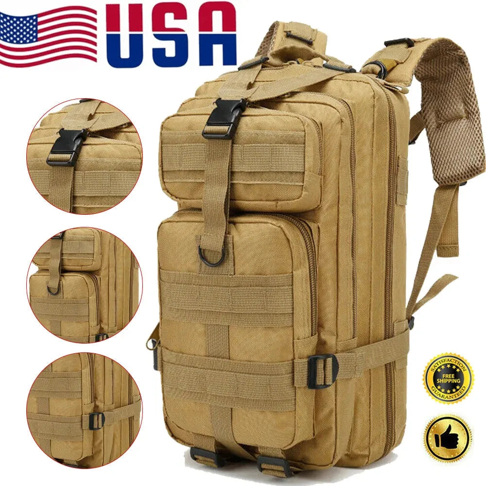 30L Tactical Backpack Assault Backpack Molle 3P Camping GlowCart