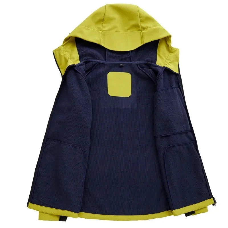 Men's Hooded Softshell Jacket, Waterproof Windproof GlowCart