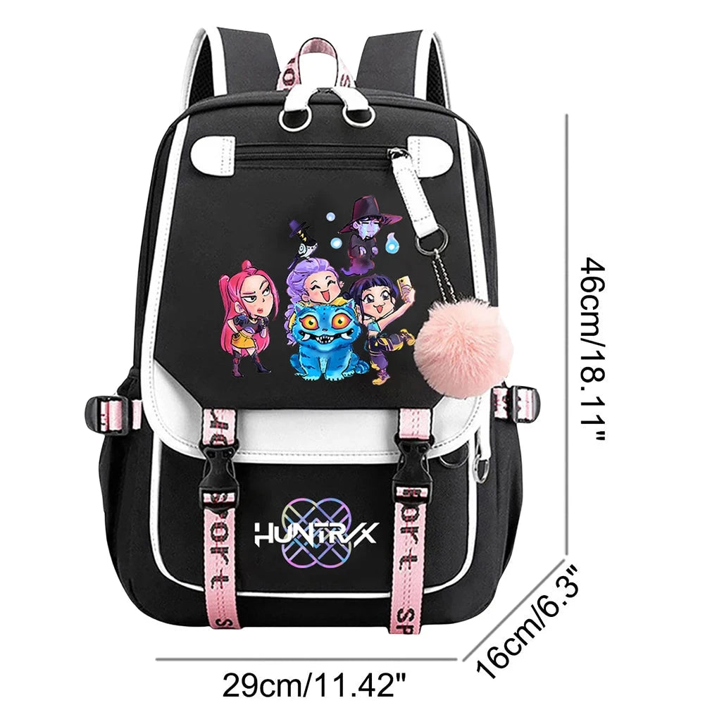 School Backpack for Students KPop Demon Huntes Daily Bagpack 2025 Hot Movie Print Backpacks for Girl Boy Laptop Usb Port Bag GlowCart