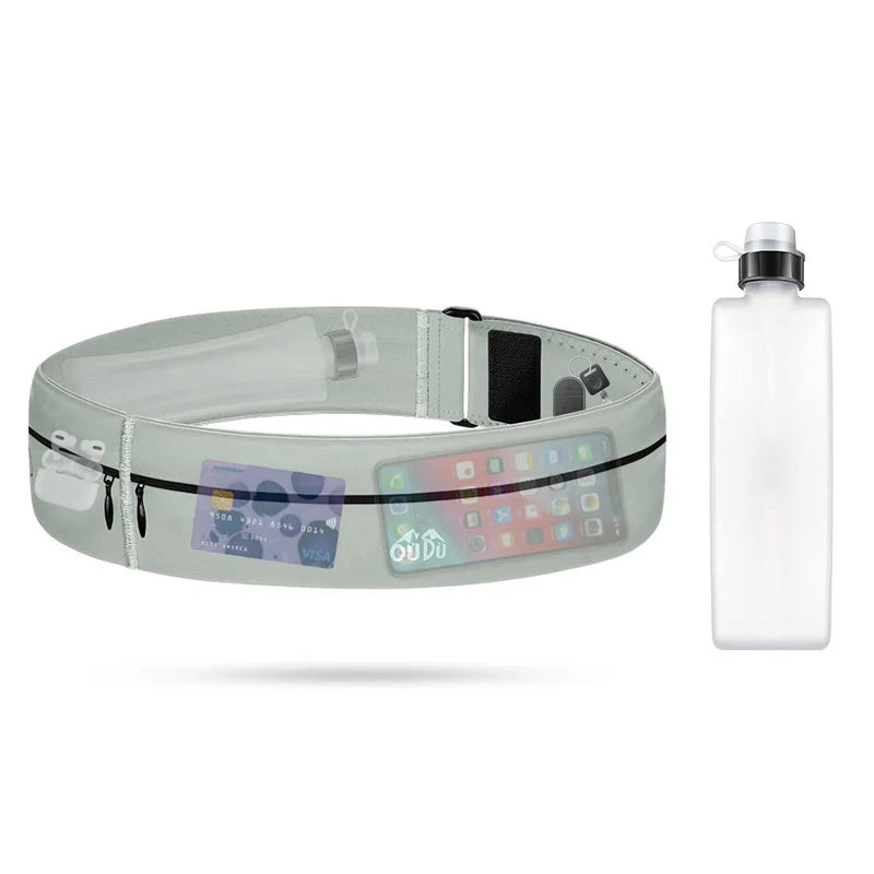 Invisible Sports Hydration Belt Bag Running Phone Belt Waist Pack With Water Bottle Holder for Men Women Cycling Hiking Walking GlowCart