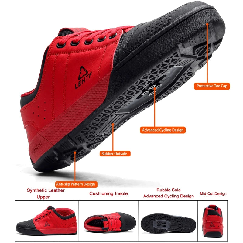 Lockable Cycling Shoes Four Seasons Men Comfortable Breathable Non-slip Hiking Shoes Dirt Bike Sneakers GlowCart