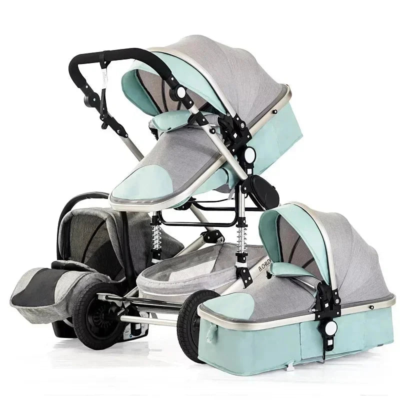 baby stroller 3in1 Luxury High Landscape baby pram portable baby pushchair multifunctional Newborn Carriage double faced GlowCart