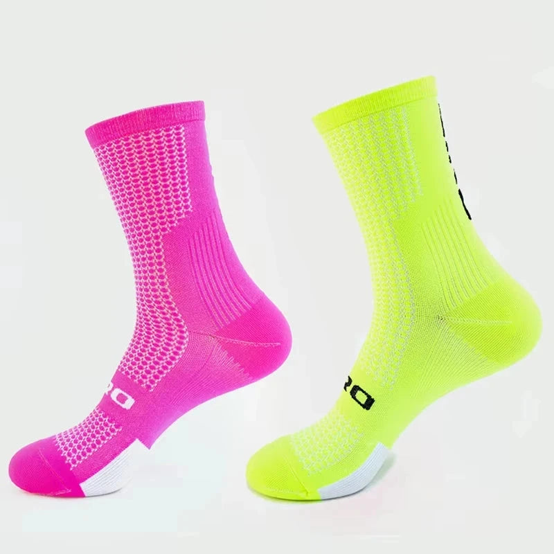 GIR0 5pairs 2026 New Cycling Socks Bike Nurse Compression Road Bike Running Mtb Knee-high White Sports Funny Brand Black GlowCart